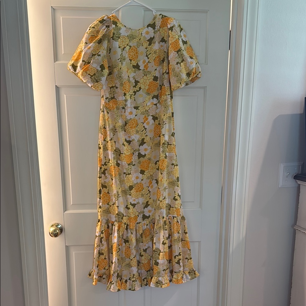 Asos Floral Yellow and White Women's Dress